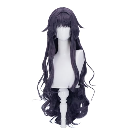 KIRA KIRA Anime The Fragrant Flower Blooms with Dignity Cosplay Wig Waguri Kaoruko Wig 90cm Long Curly Purple Hair for Halloween Cosplay