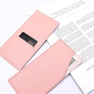 Pink Cash Holder PU Leather Cash Wallet Budget Envelope Credit Card Holder Reusable Money Clip for Women Men Budgeting Purse Receipt Bill Holder Coupon Organizer