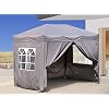 QUICK STAR Pop-up-paviljoen 2 x 3 m smoky grijs met 4 Easy-klittenband zijwanden 2 met ritssluitingen.