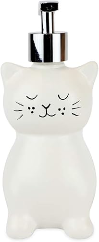 Miniatura 7 de Isaac Jacobs Unicornio de cerámica blanca, bomba de jabón líquidodispensador de loción con bomba de metal cromado (capacidad de hasta 12 onzas),