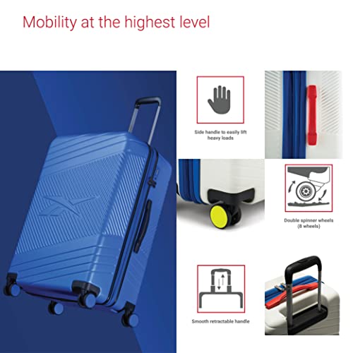 Bugatti Reebok Go Collection 20 Inch Hard Shell Spinner Carry On Luggage For Airplanes, Abs/Pc Hardside Suitcase With 360-Degree Spinner Wheels, Retractable Handle, Airline Approved, White #TOP2