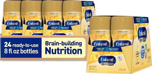 Image of Enfamil NeuroPro Ready to Feed Baby Formula, Brain Building Duo DHA & MFGM, Exclusive Immune Supporting HuMO6 Blend, Enfamil Ready to Feed Infant Formula, 8 fl oz, 6 count, Total 24 bottles
