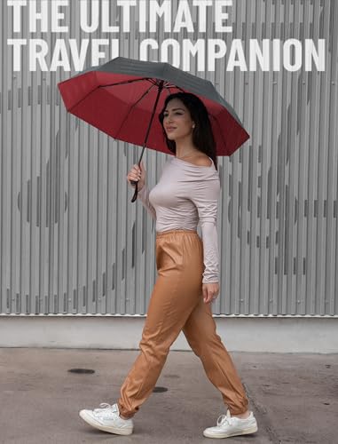 Repel Umbrella Windproof Travel Umbrellas for Rain - Easy Auto Open Close, Durable & Compact, Strong Fiberglass Frame, Waterproof Canopy - Backpack, Purse, Portable UV Umbrella