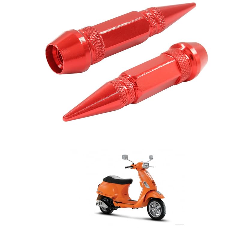 lovmoto universal 2pc spiked aluminum stem valve caps dustproof tire wheel stem caps for cars,suvs,trucks bicycles and motorcycles comfortable with ves-pa sx-l