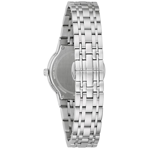 Bulova Ladies' Modern Stainless Steel 3-Hand Quartz Watch, Black Dial Style: 96L2993