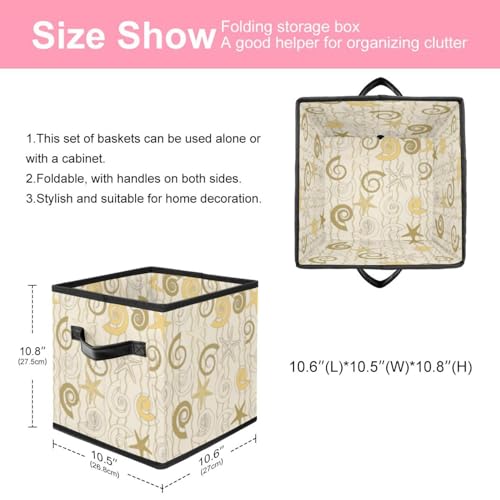Boîte de rangement pliable avec poignées latérales et motif étoiles marines