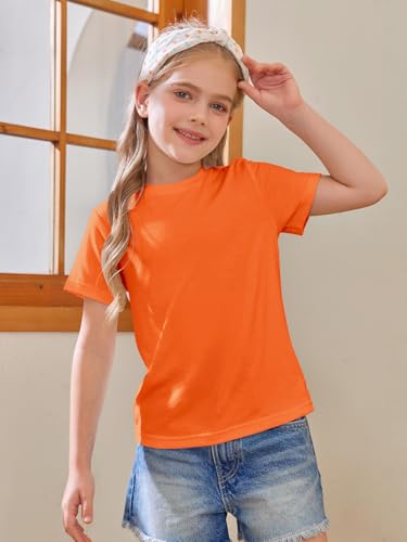 Image of Girls Short Sleeve T Shirts Kids Summer Tops Crewneck Tees 5-14 Years