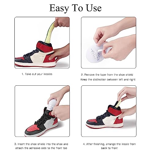 Qidie 2 Pairs Shoe Crease Protector Shoe Shield 2.0 Upgraded Anti-Wrinkle Sport Shoe Crease, Foam Soft Material Comfortable Shoe Inserts For Men And Women 4-12" (Women's 4-9) #TOP4