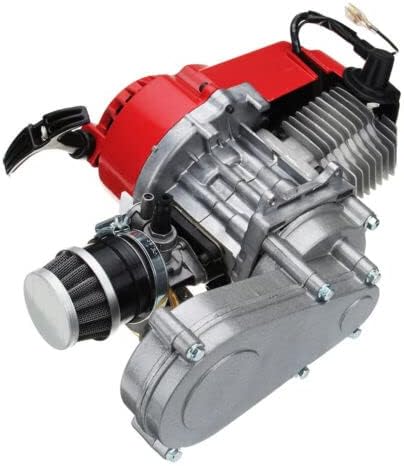 Miniatura 3 de Motor ATV Mini Dirt Bike de 49 cc de 2 tiempos con caja de cambios 11T T8F Sprocket Metal Recoil Racing Filtro de aire + manillar + cable del