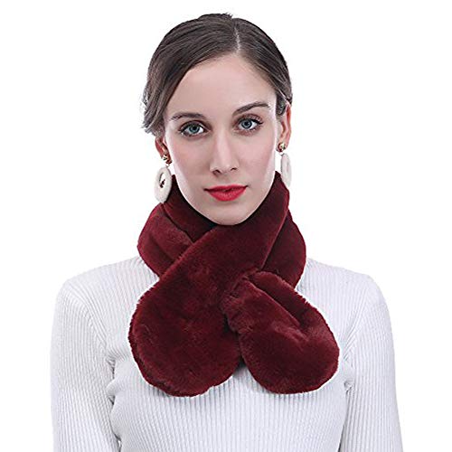 Lina & Lily Unisex Faux Fur Pull-through Winter Neck Scarf Lightweight