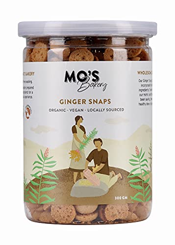 Image of Mo's Ginger Snaps, 300 G | Vegan | Gut Friendly Ginger Snap Cookies For Kids And Adults | 100% Natural & Preservatives Free