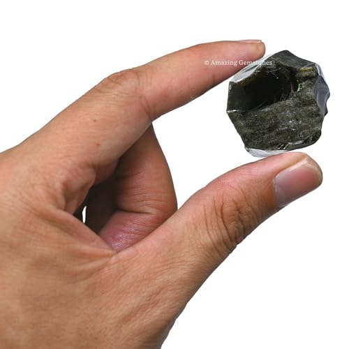 Image of Amazing Gemstone Golden Sheen Obsidian Raw Crystals and Healing Stones, Natural Rocks for Tumbling - DIY Raw Stones and Crystals, 2 Pieces