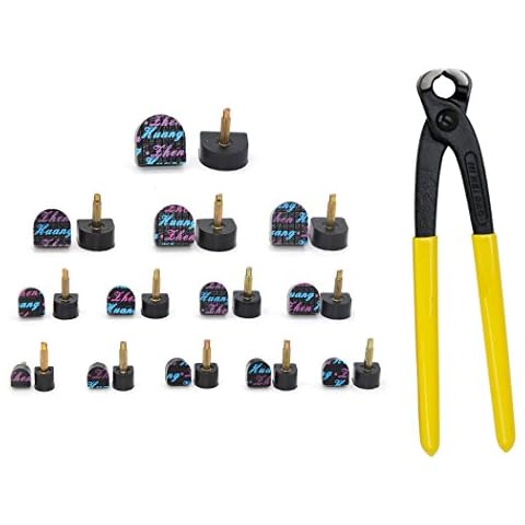 13 Pair Stiletto Tip Replacement Kit High Heel Dowel Pliers Set Includes 13 Pairs Tip Taps in Different Sizes and a Stiletto Pliers-3.0mm Core Black Tips Cover