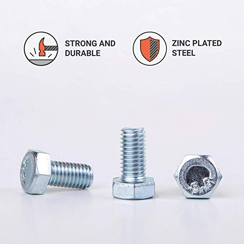 (150 Stück) DIN 933 Stahl Sechskantschrauben M8 x 16 mm, Sechskantschrauben Vollgewinde, Sechskantkopf (150, M8 x 16 mm)