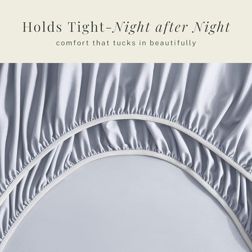 Image of Hearth & Harbor Bed Linen Set - Queen Size - 6 Piece - Ice Blue - Extra Deep Pocket Sheets - Microfiber