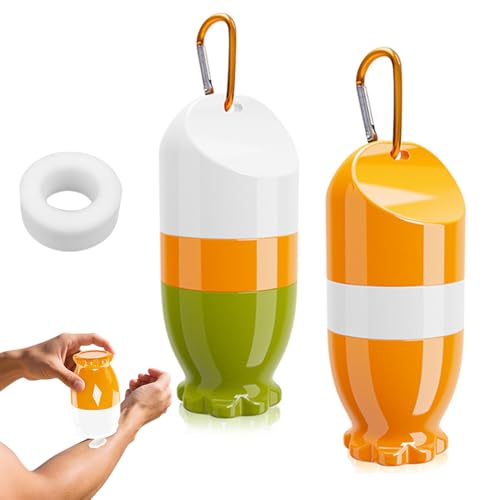 Nzkeuf 2 Stück Sonnencreme Applikator 100ml Sonnencreme Roller Nachfüllbar Sunscreen Applicator für Sonnencreme Sonnenmilch Lotion Tragbarer Sonnenschutz Applikator für Kinder Erwachsene Reisen