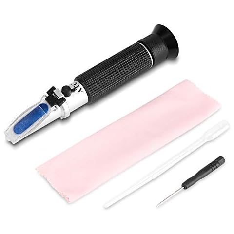 0-80% Volume Percent ATC -10-30°C Optics Alcohol Refractometer, for Alcohol Liquor Production, Spirit Alcohol Measurement, Ethanol with Water, Distilled Beverages, Tester Meter with pipet Cover