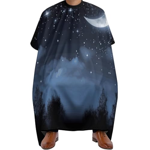 Capa para corte de cabello Nightsky Hanging Moon unisex miniatura 1