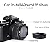 Metal Square Lens Hood (with Cover) with 49mm UV Filter Adapter Ring Compatible with for Fujifilm X100V/X100VI (Aluminum Alloy-Black)
