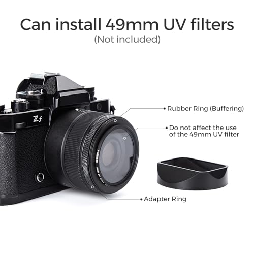 Capucha de lente metálica cuadrada (con tapa) con anillo adaptador de filtro UV de 49 mm, compatible con Fujifilm X100V/X100VI (aleación de aluminio - negro) miniatura 3