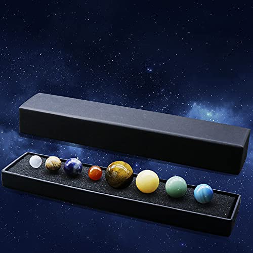 Sistema solar oito planetas decorações Tumbled Chakra Reiki Healing Crystal Gemstones Ball Set decorações de secretária de escritório em casa