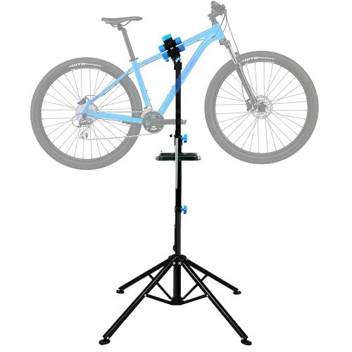 ZENO Bike Stand | Bike Repair Stand | Heavy Duty Folding Bicycle Workshop Stand | Height Adjustable Bike Rack | Mountain Bike Work Tool with a Front Wheel Stabilizer | 193CM