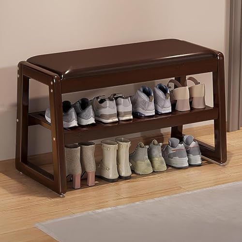 Banc à chaussures en bambou pour organiser votre couloir avec style