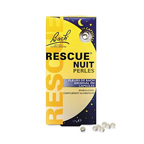 Rescue Nuit Perles, Participe à des nuits sereines, sans alcool, Vegan, Complément alimentaire, 1 Boîte de 14 Cover