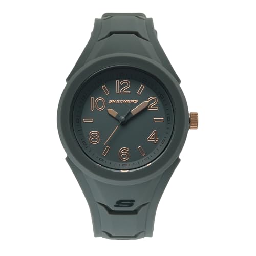 Skechers Reloj para mujer Gift Sets, movimiento de tres manecillas, caja de silicona gris de 38 mm con correa de silicona, SR9059