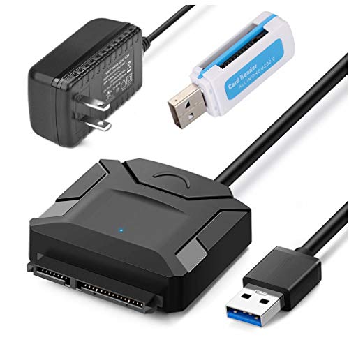 OWNUZZ SATA to USB Cable USB 3.0 to Hard Drive Adapter Converter for 2.5 3.5 Inch Hard Drive Disk HDD SATA III and SSD with 12V 2A Power Adapter