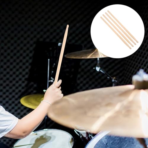 2 pares de baquetas de madera para batería de jazz con agarre cómodo y uso versátil para principiantes y sesiones de práctica confiables miniatura 7