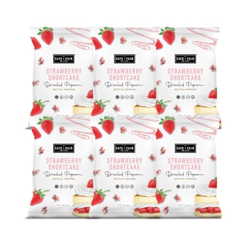 The Safe + Fair Food Company Strawberry Shortcake Drizzled Popcorn - 6 Pack