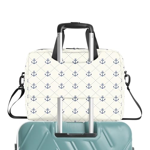 Bolso beige para laptop 16 pulgadas patrón ancla miniatura 6