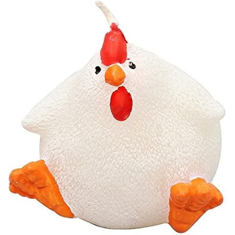 G Decor White Chicken Hen 3D Candle Cover