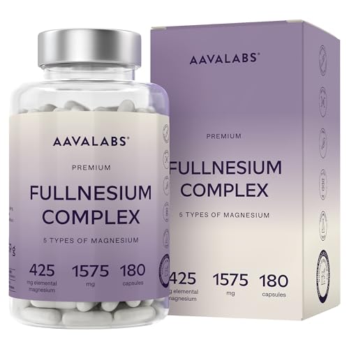 Complejo de Magnesio Complex - 212mg - con Suplementos Magnesio Bisglicinato Taurato Malato Óxido y Citrato - 180 Magnesium Complex Capsulas - 6 Meses