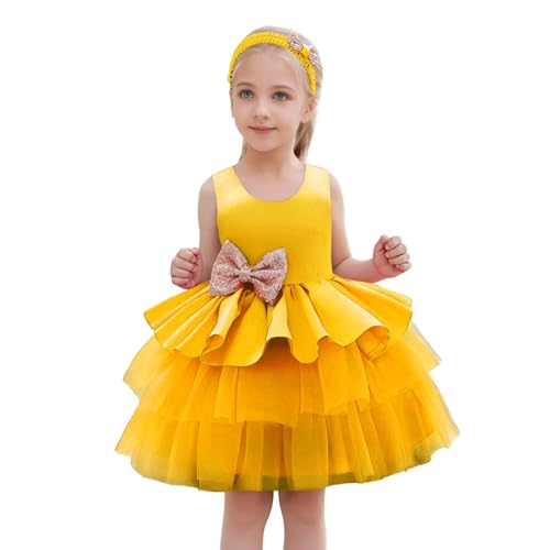 Robe de pleine lune pour enfants en tulle plissé haut de gamme