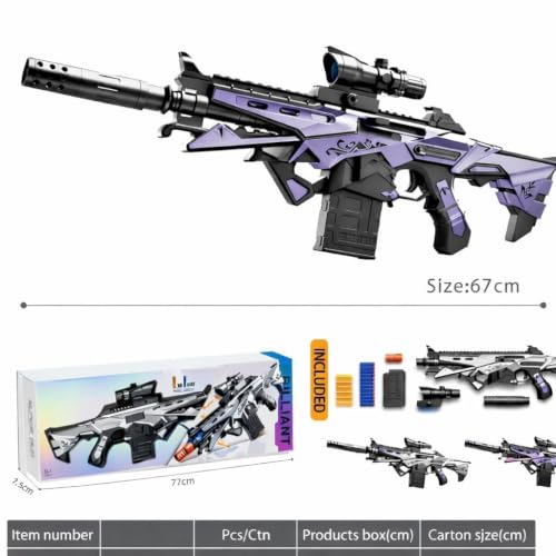 Image of Scar-L Soft Bullet Gun for Kids, Manual Blazetrom Soft Bullet Mchine Gun for Boys, Realistic Shooting Playing Machine Gun with Foam Bullet, Scope & Magazine Spiner Guns for Adults