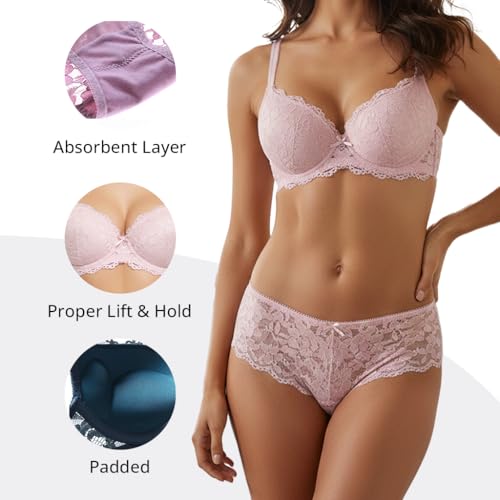 Image of Women's Floral Lace Lingerie Set | Bra and Panty Set | Lace Teddy Strap Babydoll Bodysuit Bra Panty Lingerie | Bikini Lingerie Babydoll Set for Honeymoon Couple Special Wedding Night
