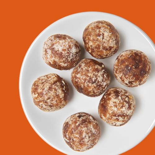 Raureif Bio Energy Balls (Mango) - 100g | Vegan | Nur 3 Zutaten: Mango, Datteln & Kokosflocken | 100% Natürlich | Ballaststoffreich | Ohne Zusatzstoffe