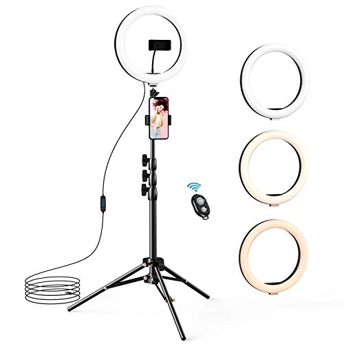 10.2 inch Selfie Ring Light with Tripod Stand & 2 Phone Holders, LETSCOM