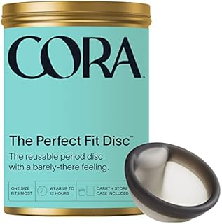 Cora Disc | Reusable Period Disc | Wear Up to 12-Hours | Sustainable Alternative to Tampons/Pads | for Light or Heavy Flows | Leak Proof | Medical Grade Silicone | Eco-Friendly Feminine Hygiene