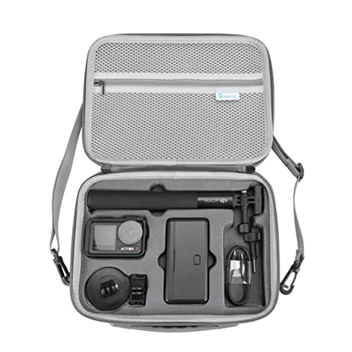 SKYREAT Osmo Action 4 / Action 3 Case, Portable PU Leather Carrying Case Shoulder Bag for DJI Osmo Action 3 / Action 4 Adventure Combo Accessories