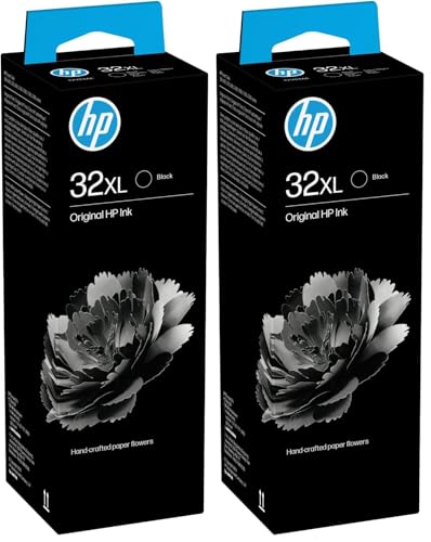 HP 32XL - Flacon d'encre Noire Grande capacité Authentique (Lot de 2)