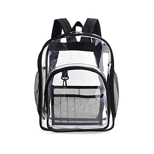 WSNDM Transparent Pvc Schulrucksack, Transparenter Rucksack, Durchsichtige Bücher Tasche für Arbeit, Und Reisen Ideal für Den Täglichen Gebrauch, Schule und Reise (Schwarz) Cover