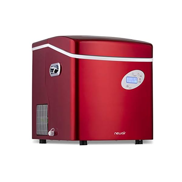 NewAir Portable Ice Maker 50 lb. Daily Red 3 Size Bullet Shaped Ice
