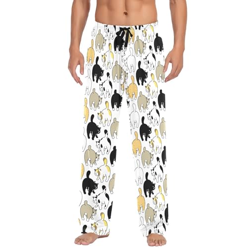 ZZKKO Pajamas Pants for Men Acoustic Guitar Music Notes Men's Pajama Bottoms 100% Cotton PJ Pants for Mens S-XXL