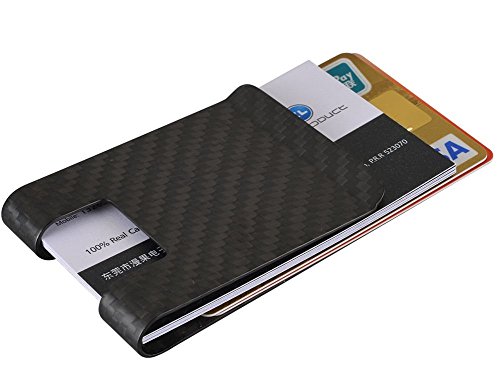 Image of CL CARBONLIFE Carbon Fiber Money Clip Wallet, Business Card Holder RFID Protector Credit Card Holder Wallet Clips For Men (X-Large, 3.5 inchx2.2 inchx0.6 inch)