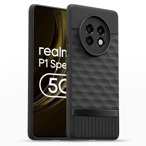 Image of Outlouders Bumper Case for Realme 13 Plus 5G / Realme P1 Speed 5G | Full Camera Protection | TPU Soft Flexible Shockproof Back Cover (Black)