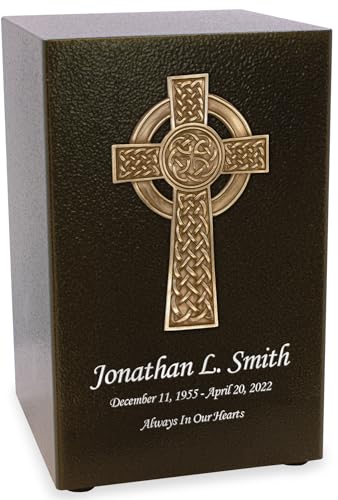 Antique Bronze Celtic Cross Urn