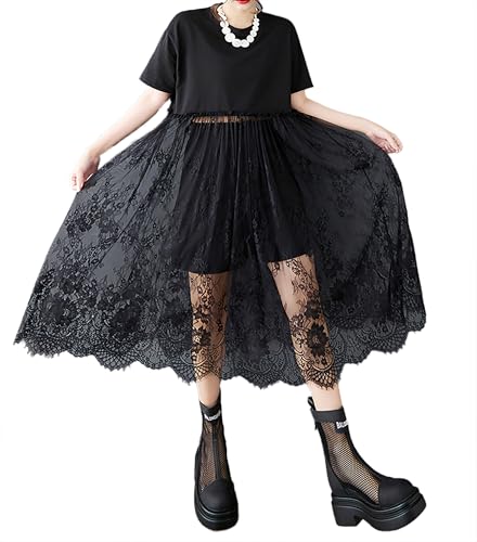 Robe pour femme col rond ellazhu style découpe transparente chic